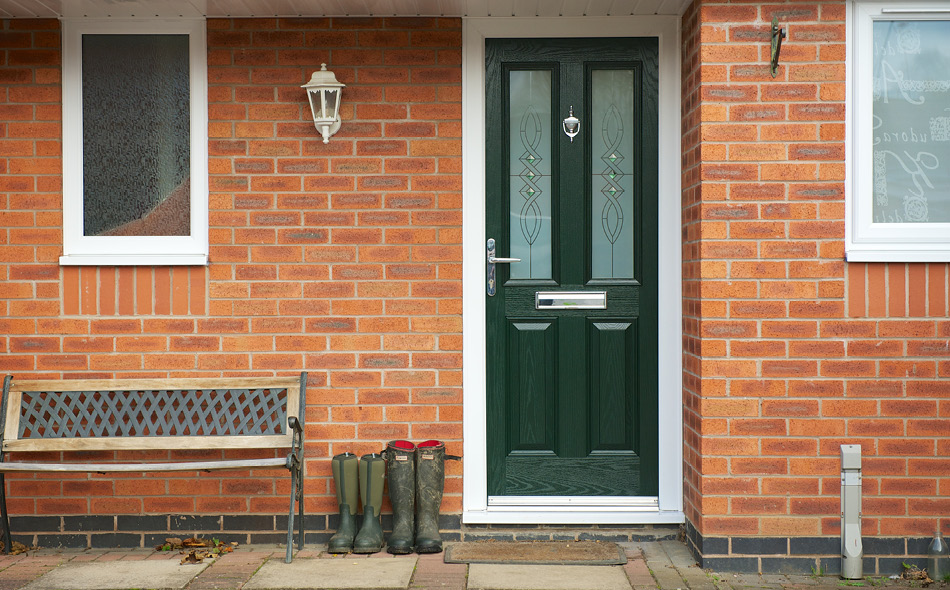 dark green front door