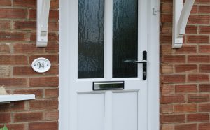 white front door